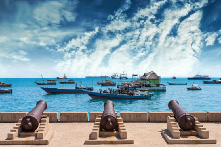 桑给巴尔：监狱岛、石头城和日落阿拉伯独桅帆船巡航在此选项中，从石头城接人