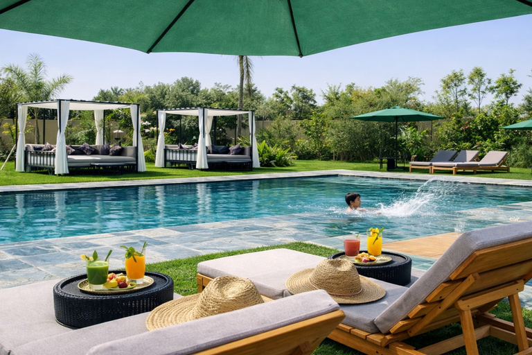 From Marrakesh: Pool Day Pass in Atlas Mountains with Lunch Refreshing Pool Escape: Enjoy Lunch and Easy Pickup