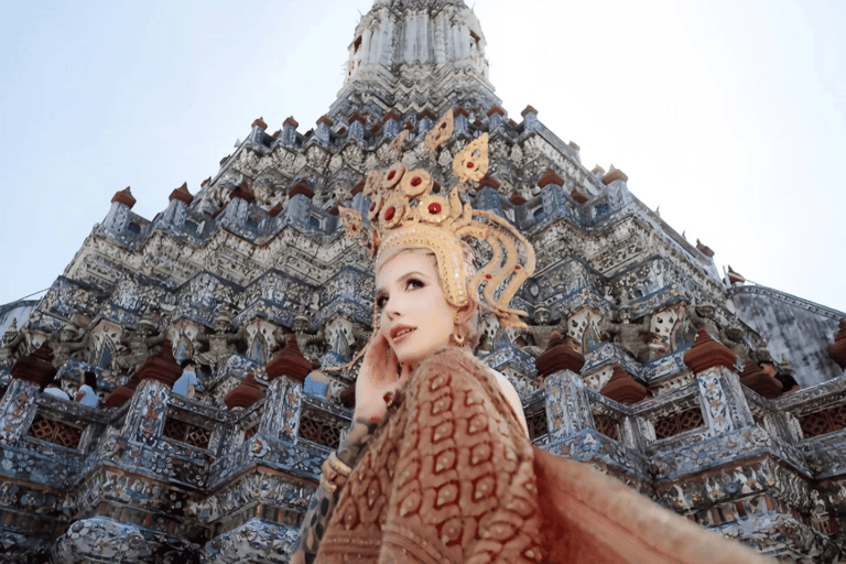 Thai Costume Photoshoot Wat Arun/Wat Pho Option & Boat Trip 1Day ThaiCostume+2hr photographer Wat Arun+Wat Pho+Boat Trip