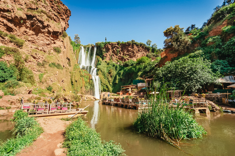 Depuis Marrakech : cascades d'Ouzoud avec rando et bateauVisite privée en anglais