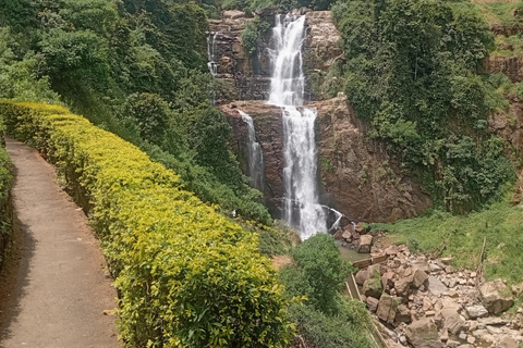 Kandy: Tea estate Factory & Waterfalls, Ambuluwawa tour