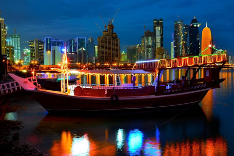 Doha: Traditional Sunset Dhow Cruise with BBQ Buffet onboard Sharing Sunset Dhow Cruise Tour with Transfers & BBQ Buffet