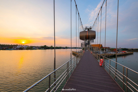 Damnoen : Train Market,Canal Life & Suspension Bridge Scenic