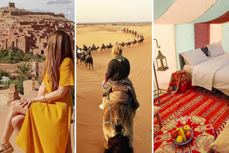 From Fes to Marrakech via Merzouga desert 3-day tour RECOMMENDED - LUXURY CAMP TENT IN MERZOUGA FEZ TO MARRAKECH