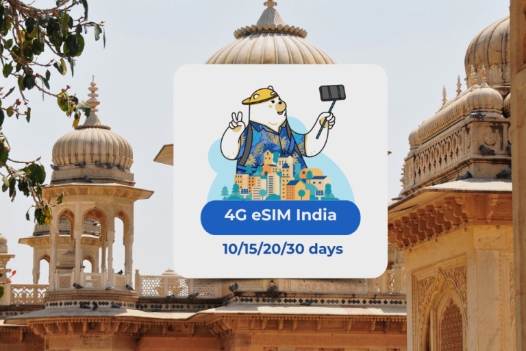 India: eSIM Mobile Data Plan - 10/15/20/30 days eSIM India: 1 GB / day - 20 days