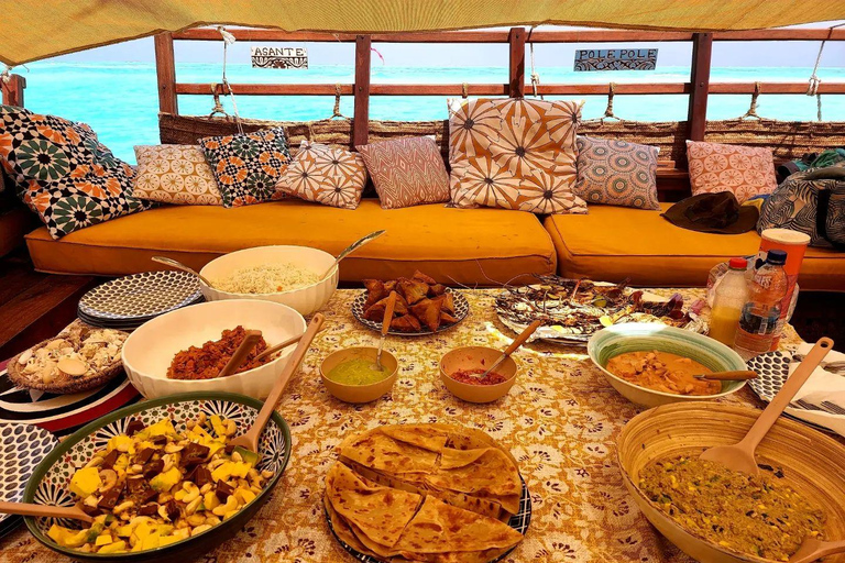 Zanzibar: Mnemba eiland privé dhow cruise met lunch