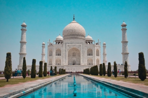Excursión de un Día a la Puesta de Sol del Taj Mahal, el Fuerte de Agra y Mehtab Bagh