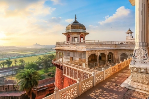 Vanuit Delhi: Taj Mahal, Agra Fort en Baby Taj-tour met lunchAuto + chauffeur + gids + tickets + 5-sterrenlunch