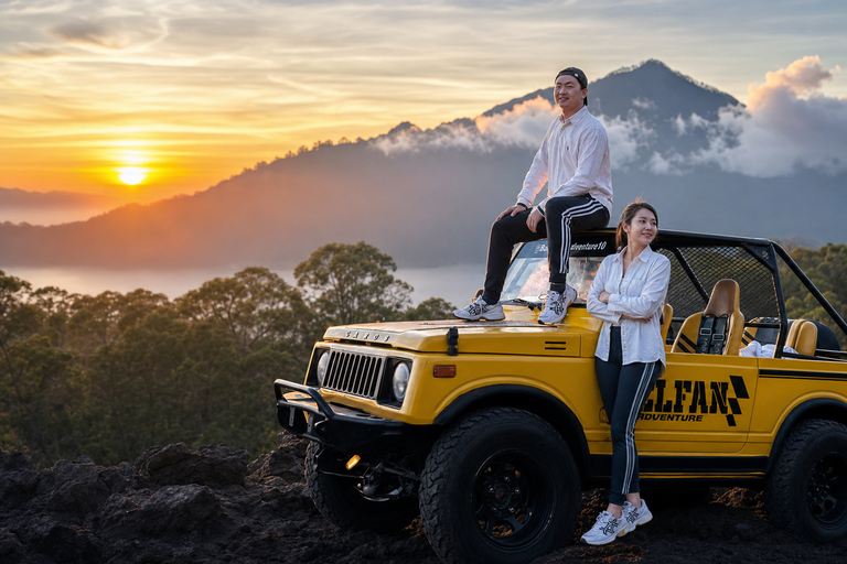 Bali: Mount Batur Shared Sunrise Jeep & Natural Hot Springs Sunrise Jeep Tour & Hot Spring with Round Transfers