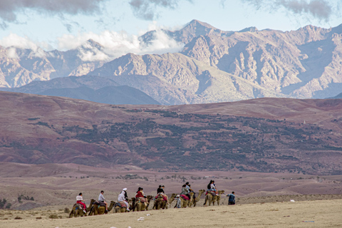 Marrakech: Tour del deserto di Agafay con quad, giro in cammello e cena