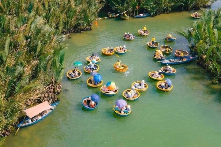 Hoi An : Bamboo Basket Boat Tour Includes Two-way Transfers Basket Boat Ride With Lunch ( Menu 8 local dishes)