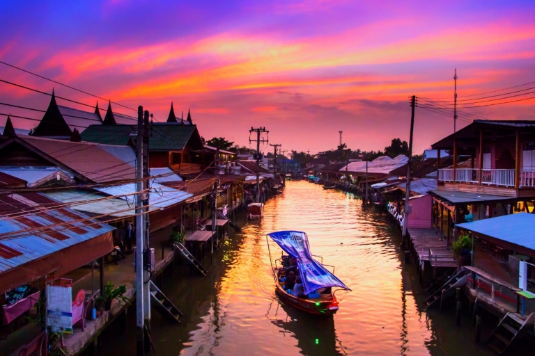 Bangkok: Floating & Railway Markets Tagestour mit BootsfahrtFloating & Train Market Private Tour mit Guide & Bootsfahrt