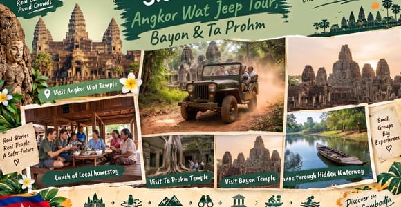 Siem Reap: Angkor Wat Jeep Tour, Bayon & Ta Prohm