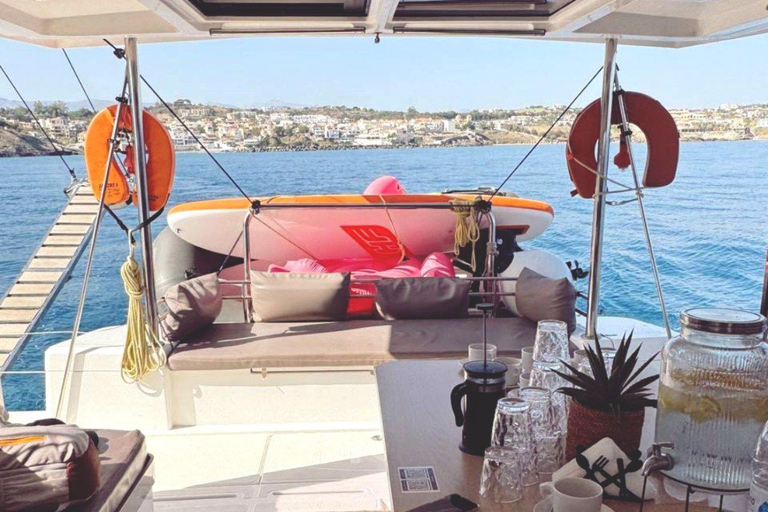 From Panormo: Luxe Sailing Cruise with Lunch and Drinks Panormo: Luxe cruise with Transfer from Rethymno Area