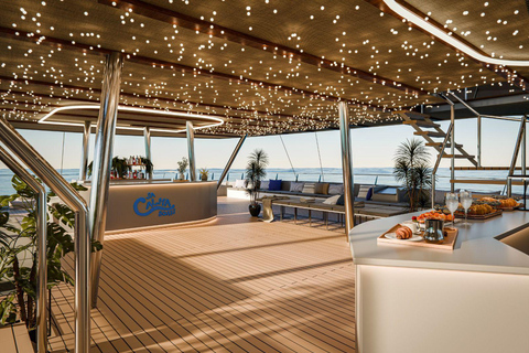 Mallorca: Premium Catamaran Day Trip with BBQ, Swim Stop, & VIP Area Option 5-Hour Day Trip from Sky VIP Lounge