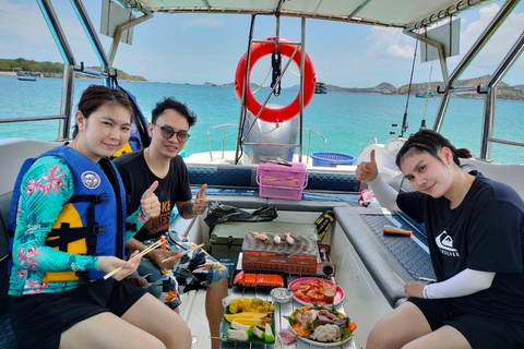 Pattaya: Lancha Rápida Privada Samaesan con Pesca y Snorkel