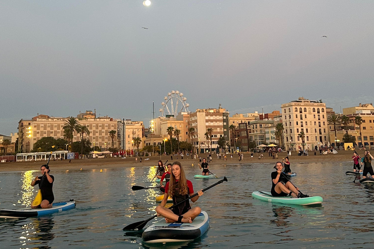 Barcelona: Sunset Paddle Surfing Session + Instructor + Photos Barcelona: Sunset Paddle Surf Outing + Instructor + Photos