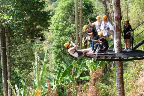 Phuket: Jungle Zip Line-activiteitentour met optionele ATVAlleen zipline (10 stations)