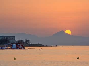 Gandia : Coucher de soleil en mer depuis Gandia