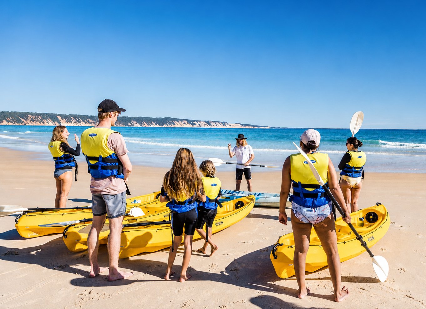 Rainbow Beach: Kajaksejlads med delfiner og 4WD-tur på stranden