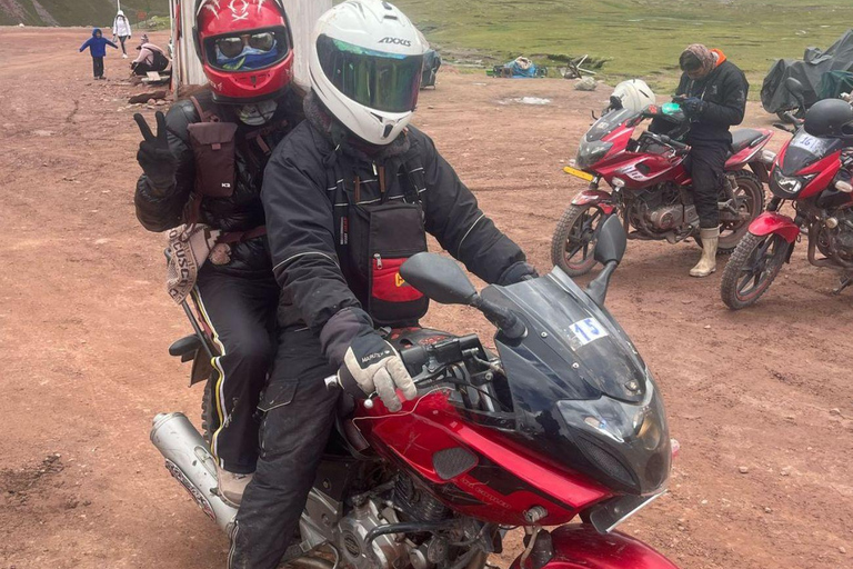 From cusco: Rainbow Mountain with Motorcycles Private