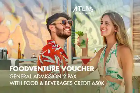 Atlas Beach Club Bali: Karnet dzienny z kredytem F&B