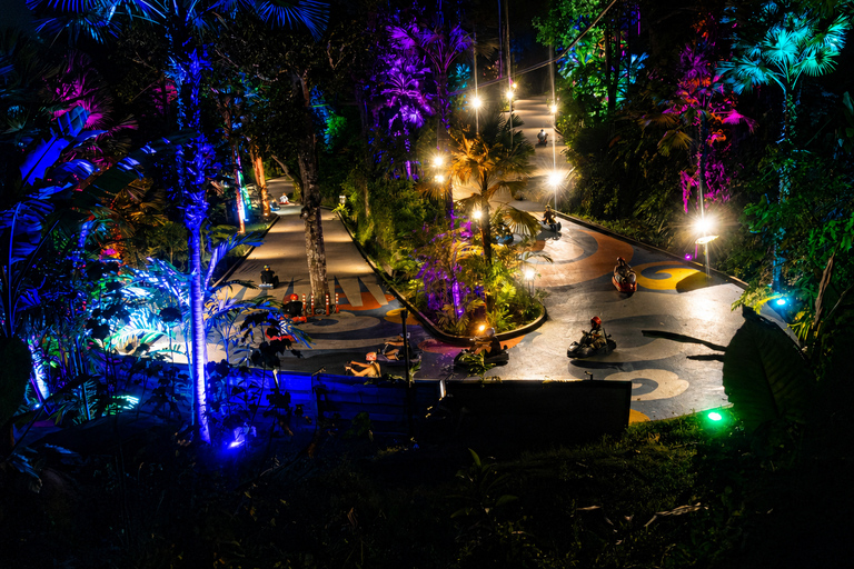 Phuket: Hanuman Luge Night Exclusive with Transfer or Dinner Luge 2 Rides + Dinner + Skywalk OR Luge Phone Head Mount