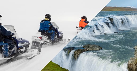 Superjeep Golden Circle and Glacier Snowmobile Tour