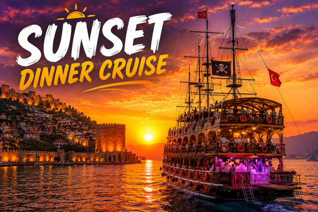 Alanya: Sunset Dinner Cruise with Foam Party & Drinks