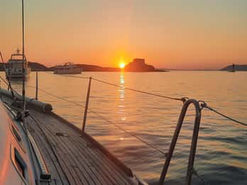 Aperitive at sunset on sailboat-Swim and paddle-Antibes Cape