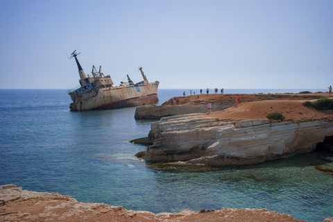 Paphos/Akamas: Blue Lagoon Bus & Boat Tour with Water Slide