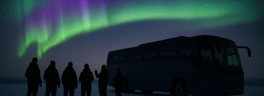 Excursion d'observation des aurores boréales depuis le port de croisière