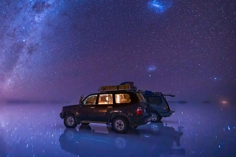 Coucher de soleil + nuit d&#039;étoiles dans le salar d&#039;Uyuni