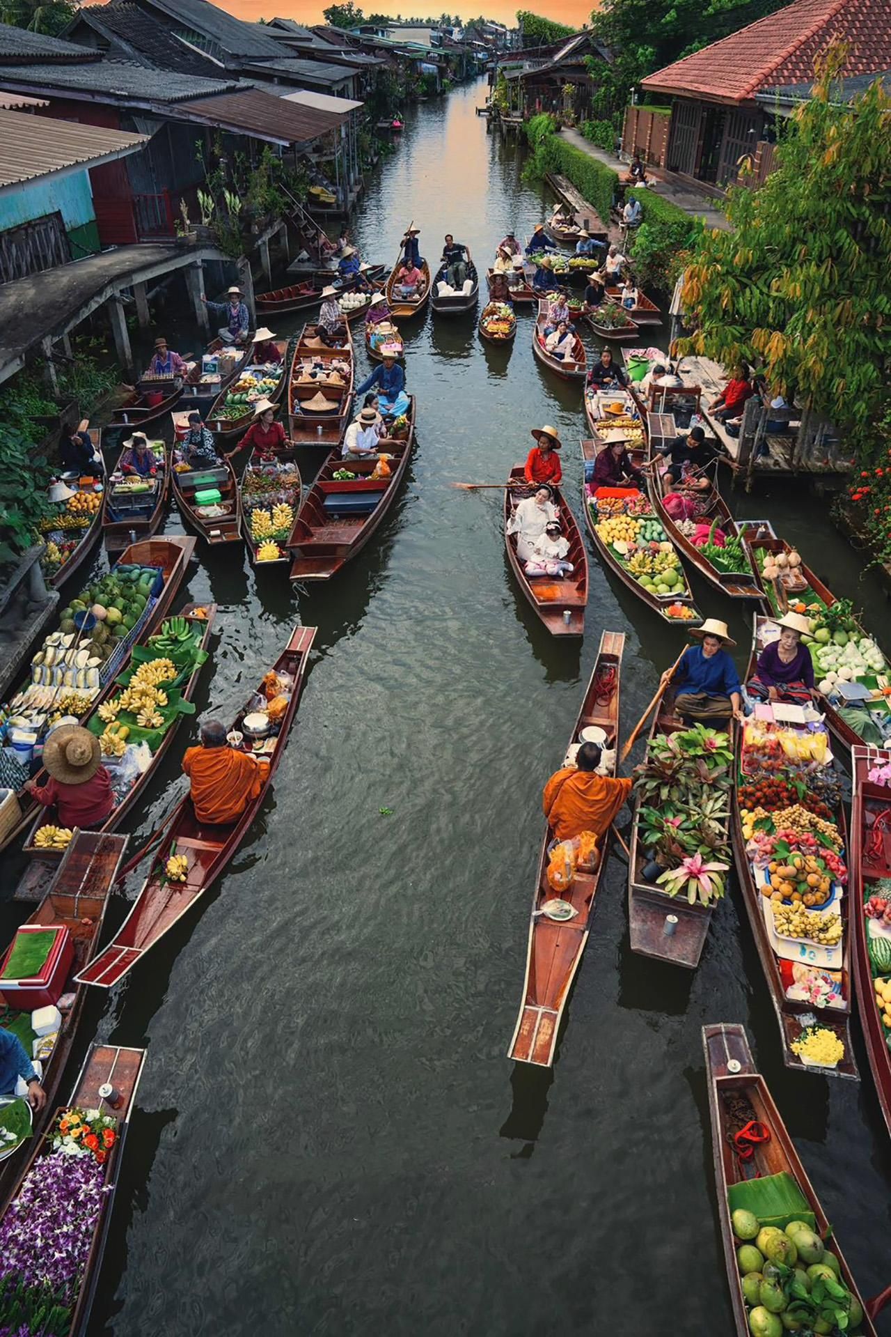 Bangkok: Schwimmender Markt Damnoen Saduak & Eisenbahnmarkt
