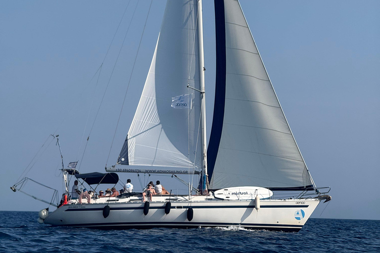 From Skopelos: Relaxed Open-Sail Day with Swimming & SUP Private Sailing Experience