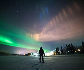 Rovaniemi: Fototur med Aurora-jakt och BBQ-snacks