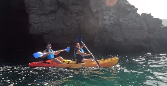 Mogán: Guided Kayak to Caves and Snorkeling Tour