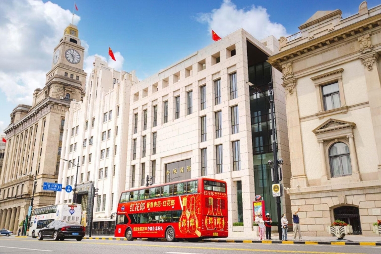 Shanghai: Billete de autobús turístico Hop-on Hop-off y atracciones opcionalesTicket de autobús turístico de 24 horas