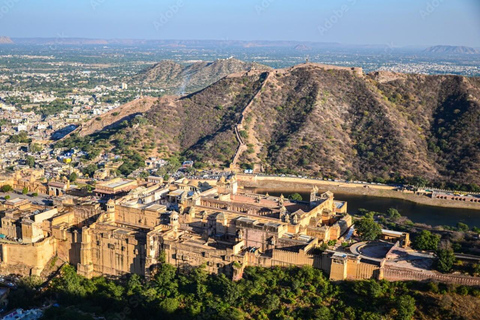 Jaipur: Antiguo y Nuevo Jaipur Tour de la ciudad de día completo en coche+guía