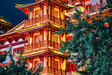 广州之夜：寺庙、月亮桥和珠江河上巡游法语/意大利语/日语/韩语/俄语/西班牙语指南