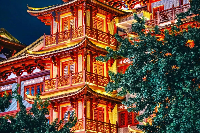 广州之夜：寺庙、月亮桥和珠江河上巡游法语/意大利语/日语/韩语/俄语/西班牙语指南