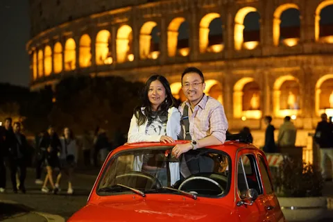 Rom: Aftentur i en vintage Fiat 500 med Aperol Spritz