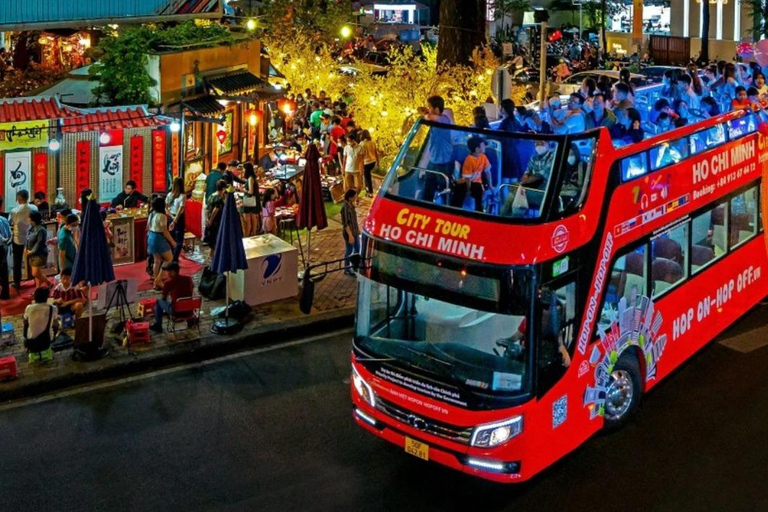 HCMC: Evening Night Lights Tour by Double-Decker Bus