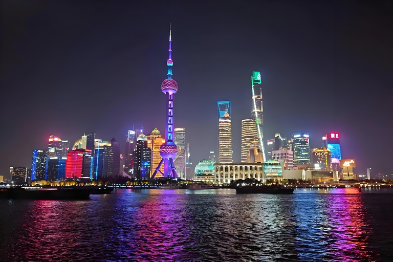 Croisière de luxe à Shanghai : vue nocturne avec buffet de fruits de mer