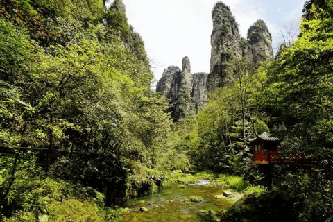 Excursão à ponte de vidro do Grand Canyon de Zhangjiajie e à caverna HuanglongGrand canyon glass birdge huanglong cave from Zhangjiajie