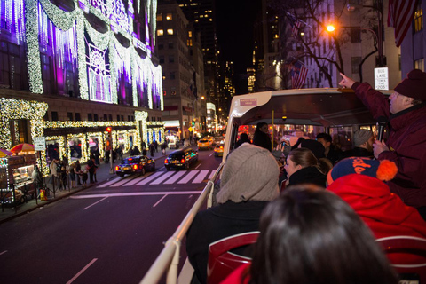 NYC: Guided Holiday Lights Night Tour by Open-top Bus