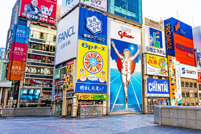 Osaka Dotonbori: Morning Glico Osaka castle Crowd-Free Tour Dotonbori Glico