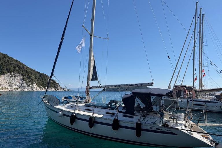 From Skopelos: Relaxed Open-Sail Day with Swimming & SUP Private Sailing Experience