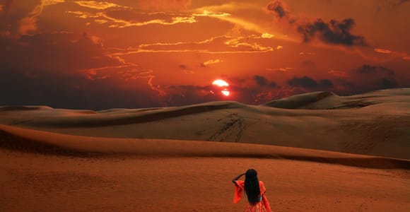 From Djerba: Magical Desert Night by 4x4 with Sunset & Sunrise