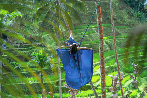 Ubud: Alas Harum Day-Pass med Swing, Sky Bike &amp; Flying FoxEntré + 1 Gunga + 1 Flying Fox/Skybike